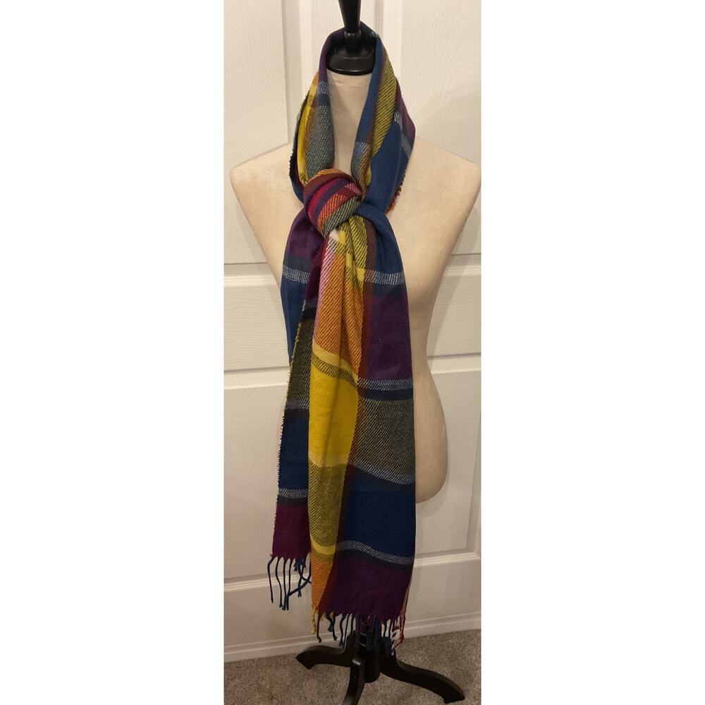 Koln Fashiuns 100% Cashmere Hand Tailored Multicolored Scarf - Picture 1 of 7